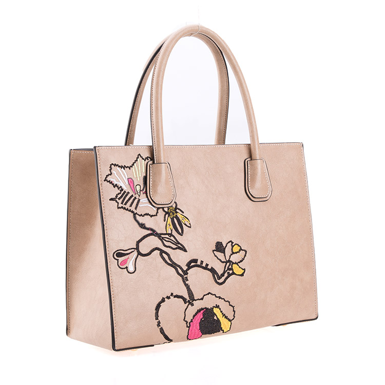 Embroidery Flower Elegant PU Fashion Ladies Bag
