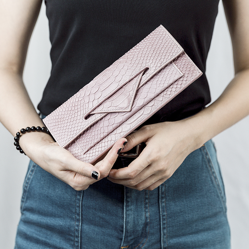Ellegant Ddesign Genuine Leather Long Wallet For Ladies