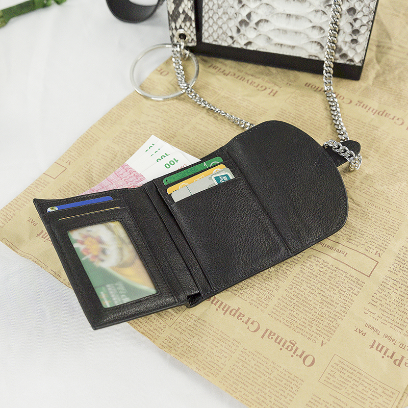 Crocodile Genuine Leather Short Wallet For Women