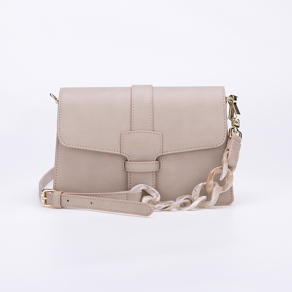 Crossbody acrylic chain PU handbag for ladies