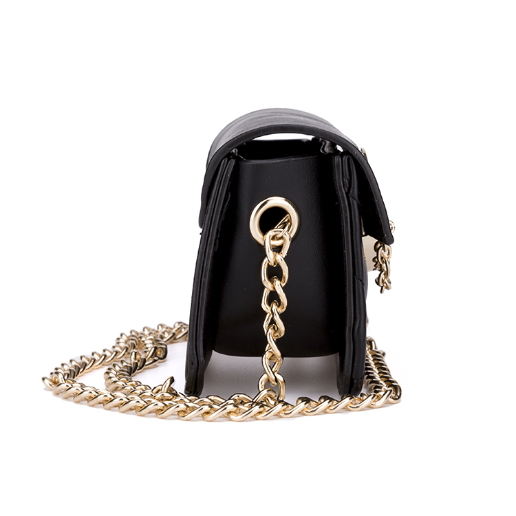Mini Luxury Black PU Ladies Handbag For Woman