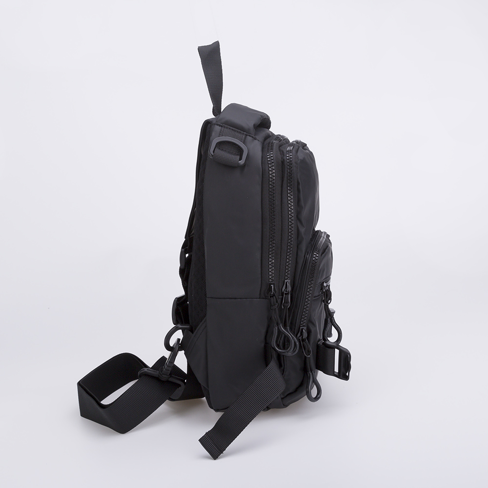 Double Zipper Usb Charger Crossbody Chest Sling Bag